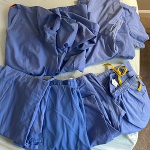 Mix of Ceil blue scrubs in medium